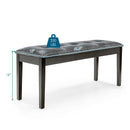 Upholstered Dining Room PU Bench Solid Wood Button Tufted