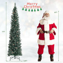 Snowy Artificial Pencil Christmas Tree with Pine Cones