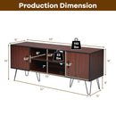 Retro Modern TV Stand with 6 Metal Legs for TVs up to 65 Inch with 2 Cable Holes