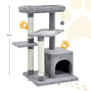 Cat Tree with Perch and Hanging Ball for Indoor Activity Play and Rest