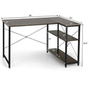 48 Inch Reversible L Shaped Computer Desk with Adjustable Shelf