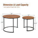 Set of 2 Modern Round Stacking Nesting Coffee Tables for Living Room