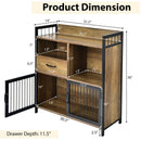 Buffet Cabinet with Drawer and Wood Storage Shelf for Kitchen-Rustic Brown