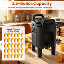2.6 Gal Insulated Beverage Dispenser with Handles and Two-Stage Faucet