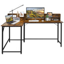 5.5 Inch L-shaped Computer Desk with Bookshelf