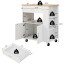 Rolling Kitchen Trolley with 3 Spice Racks Drawer and Open Shelf