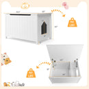 Wooden Cat Litter Box Enclosure with Top Opening Side Table Furniture