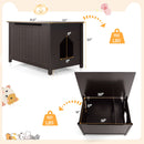 Wooden Cat Litter Box Enclosure with Top Opening Side Table Furniture