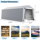 10 x 16/10 x 20 Feet Outdoor Heavy-Duty Carport with 2 Doors
