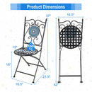 Set of 2 Mosaic Chairs for Patio Metal Folding Chairs