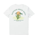 Hawaiian Tee For Men Backyard Beach Party By Loindaflow Tee Crew Neck 100% Cotton - WHITE