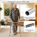 2-Button Folding Walker Lightweight with 7-Level Adjustable Height
