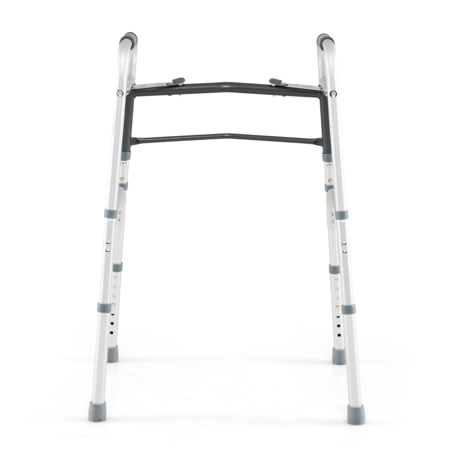 2-Button Folding Walker Lightweight with 7-Level Adjustable Height