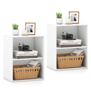 2-Cube Bookcase Set of 2 Floor Standing Open Bookshelf w/ 5-Position Adjustable Shelf