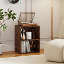 2-Cube Bookcase Set of 2 Floor Standing Open Bookshelf w/ 5-Position Adjustable Shelf