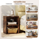 2-Cube Bookcase Set of 2 Floor Standing Open Bookshelf w/ 5-Position Adjustable Shelf