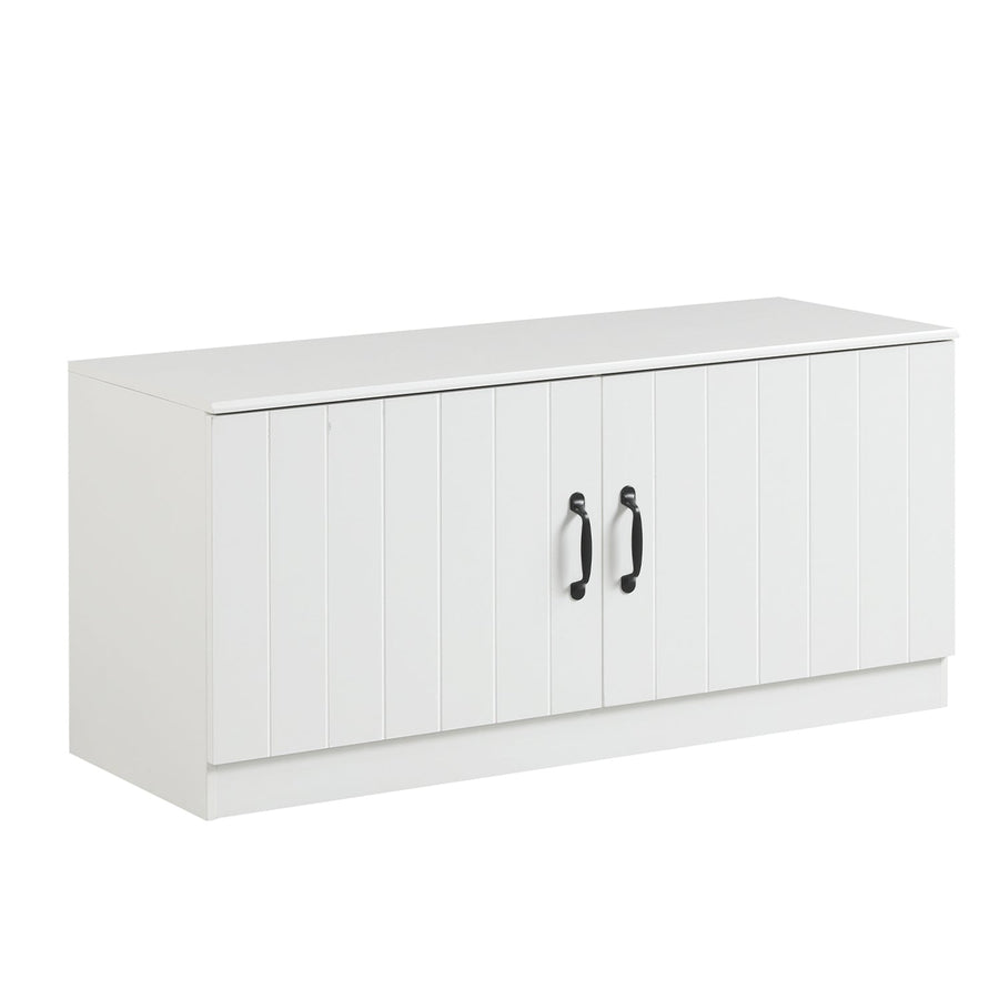 2-Door Shoe Bench Shoe Storage Cabinet with Adjustable Shelves