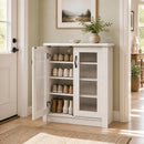 2-Door Shoe Cabinet with Removable Shelves - White