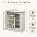 2-Door Shoe Cabinet with Removable Shelves - White