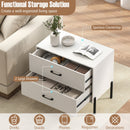 2-Drawer Dresser Modern Wooden Nightstand Set of 2-White