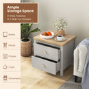 2-Drawer Nightstand with Rubber Wood Legs