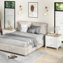 2-Drawer Nightstand with Rubber Wood Legs