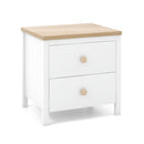 2-Drawer Nightstand with Rubber Wood Legs