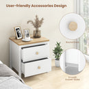2-Drawer Nightstand with Rubber Wood Legs