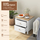 2-Drawer Nightstand with Rubber Wood Legs