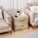 2 Drawer Nightstand with Storage for Living Room
