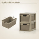 2-Drawer Storage Organizer with Wicker Patterns