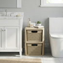 2-Drawer Storage Organizer with Wicker Patterns