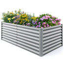 6 x 3 x 2 Feet Metal Rectangular Raised Garden Bed with Open Bottom Design