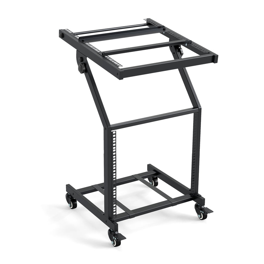 2 Layer Professional Audio Rack Mount with Adjustable Crossbars