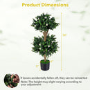 2 Pack 36" Artificial Double Ball Boxwood Topiary Tree with 41 Blossoms