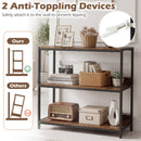 2-Pack 3-Tier Industrial Bookshelf with Metal Frame