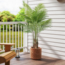 2 Pack 4.2 Feet Tall Artificial Palm Paradise Plant Large Fake Potted Tree-Green
