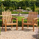 Acacia Wood Patio Dining Chair with Curved Seat & Armrests