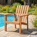 Acacia Wood Patio Dining Chair with Curved Seat & Armrests