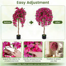 2 Pack Artificial Azalea Trees Faux Floral Plants with Vivid Blooming Flowers