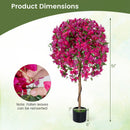 2 Pack Artificial Azalea Trees Faux Floral Plants with Vivid Blooming Flowers