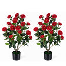 Artificial Camellia Tree in Cement Pot - 35.5" (2-Pack)