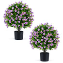 Artificial Eucalyptus Topiary Trees with Cement Planter (2-Pack)