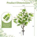2 Pack Artificial Locust Flower Trees 39 Inch Fake Evergreen Shrubs with Ground Spikes