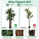 2 Pack Artificial Palm Tree 6.3 ft Tall with Adjustable Leaves