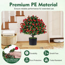 2 Pack Artificial Rose Topiary Ball Trees with PP Cement