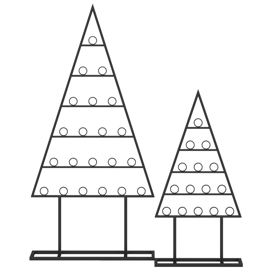 2 Pack Christmas Tree Photo Holder with 36 Round Clips and Metal Hanging Rack-Black