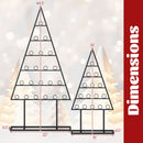 2 Pack Christmas Tree Photo Holder with 36 Round Clips and Metal Hanging Rack-Black
