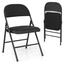 Folding Conference Chairs 4-Pack with Padded Seats - Black