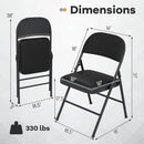 Folding Conference Chairs 4-Pack with Padded Seats - Black